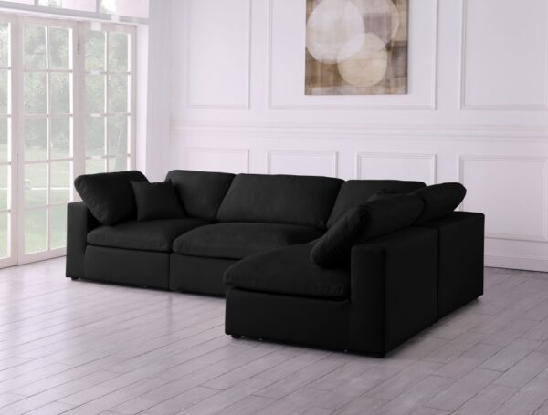 Plush 105" Velvet Upholstered Standard Comfort 4pc. Modular Sectional