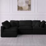 Plush 105" Velvet Upholstered Standard Comfort 4pc. Modular Sectional