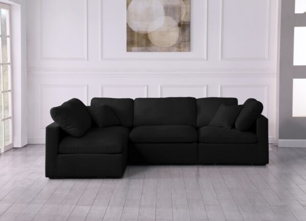 Plush 105" Velvet Upholstered Standard Comfort 4pc. Modular Sectional