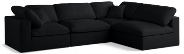Plush 105" Velvet Upholstered Standard Comfort 4pc. Modular Sectional