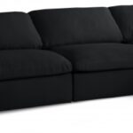 Plush 140" Velvet Upholstered Standard Comfort 5pc. Modular Sectional