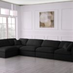 Plush 140" Velvet Upholstered Standard Comfort 5pc. Modular Sectional