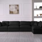 Plush 140" Velvet Upholstered Standard Comfort 5pc. Modular Sectional
