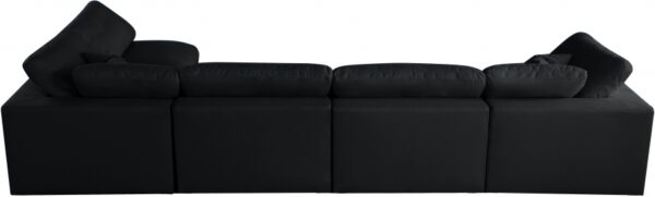Plush 140" Velvet Upholstered Standard Comfort 5pc. Modular Sectional