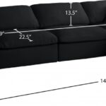 Plush 140" Velvet Upholstered Standard Comfort 5pc. Modular Sectional
