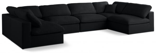 Plush 140" Velvet Upholstered Standard Comfort 6pc. Modular Sectional