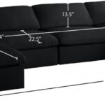 Plush 140" Velvet Upholstered Standard Comfort 6pc. Modular Sectional