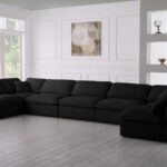 Plush 175" Velvet Upholstered Standard Comfort 7pc. Modular Sectional