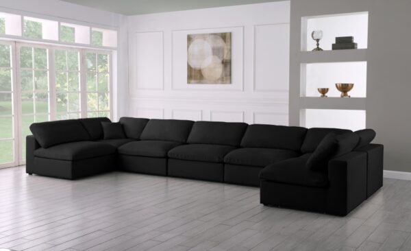 Plush 175" Velvet Upholstered Standard Comfort 7pc. Modular Sectional