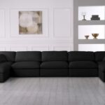 Plush 175" Velvet Upholstered Standard Comfort 7pc. Modular Sectional
