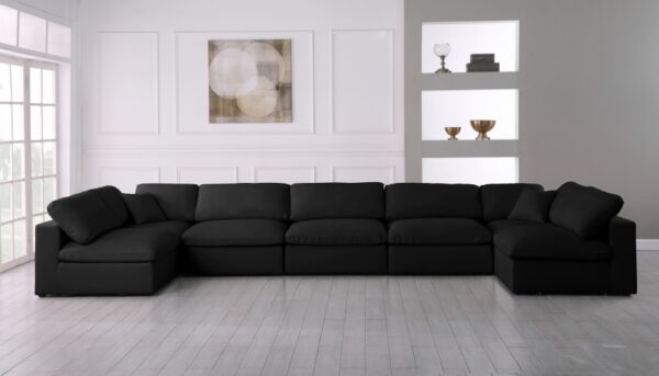 Plush 175" Velvet Upholstered Standard Comfort 7pc. Modular Sectional