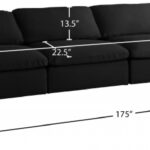 Plush 175" Velvet Upholstered Standard Comfort 7pc. Modular Sectional
