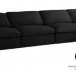 Plush 175" Velvet Upholstered Standard Comfort 7pc. Modular Sectional