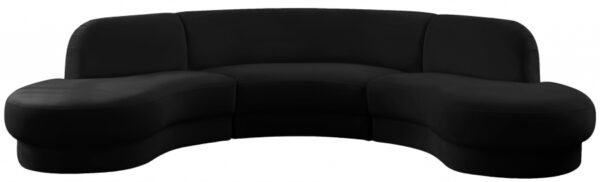 Rosa 135" Velvet Upholstered 3pc. Sectional