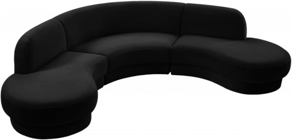 Rosa 135" Velvet Upholstered 3pc. Sectional