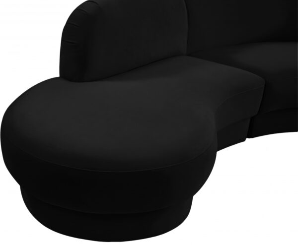 Rosa 135" Velvet Upholstered 3pc. Sectional