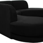 Rosa 135" Velvet Upholstered 3pc. Sectional
