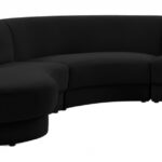 Rosa 135" Velvet Upholstered 3pc. Sectional