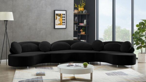 Vivacious 169" Velvet Upholstered 3pc. Sectional