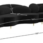 Vivacious 169" Velvet Upholstered 3pc. Sectional