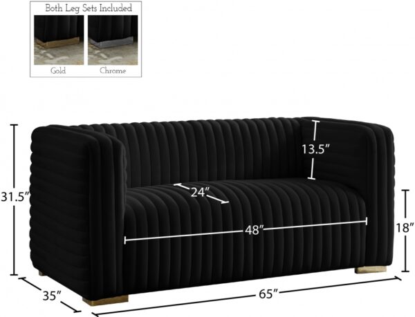 Ravish 65" Velvet Upholstered Loveseat