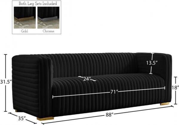 Ravish 88" Velvet Upholstered Sofa