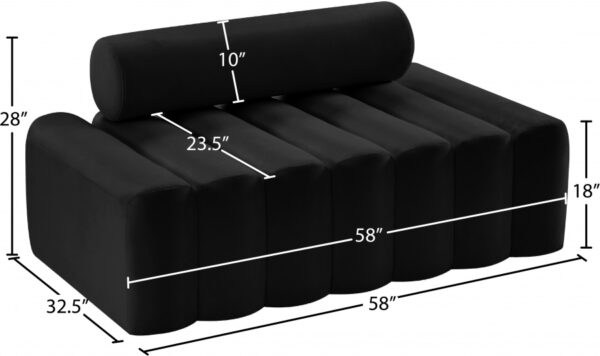 Melody 58" Velvet Upholstered Loveseat