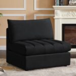 Jacob Velvet Upholstered Armless Modular Chair
