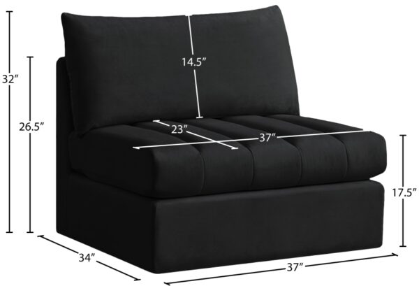 Jacob Velvet Upholstered Armless Modular Chair