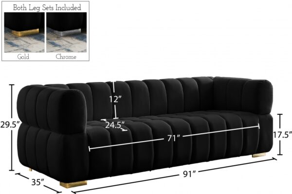 Gwen 91" Velvet Upholstered Sofa
