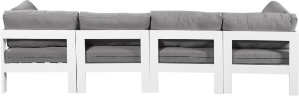 Nizuc 120" Water Resistant Fabric Upholstered Outdoor Patio 4pc. Modular Sofa