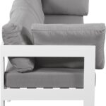 Nizuc 120" Water Resistant Fabric Upholstered Outdoor Patio 4pc. Modular Sofa