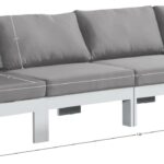 Nizuc 120" Water Resistant Fabric Upholstered Outdoor Patio 4pc. Modular Sofa