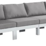 Nizuc 120" Water Resistant Fabric Upholstered Outdoor Patio 4pc. Modular Sofa