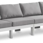 Nizuc 120" Water Resistant Fabric Upholstered Outdoor Patio 4pc. Armless Modular Sofa
