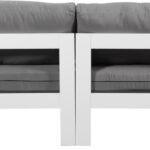 Nizuc 120" Water Resistant Fabric Upholstered Outdoor Patio 4pc. Armless Modular Sofa