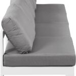 Nizuc 120" Water Resistant Fabric Upholstered Outdoor Patio 4pc. Armless Modular Sofa