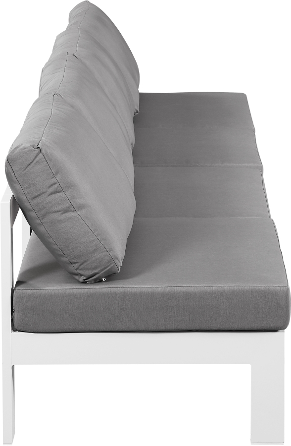 Nizuc 120" Water Resistant Fabric Upholstered Outdoor Patio 4pc. Armless Modular Sofa