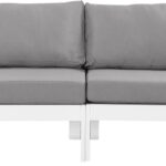 Nizuc 120" Water Resistant Fabric Upholstered Outdoor Patio 4pc. Armless Modular Sofa