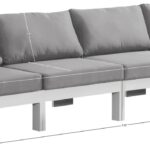 Nizuc 120" Water Resistant Fabric Upholstered Outdoor Patio 4pc. Armless Modular Sofa