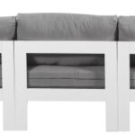 Nizuc 150" Water Resistant Fabric Upholstered Outdoor Patio 5pc. Modular Sofa