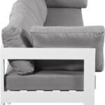 Nizuc 150" Water Resistant Fabric Upholstered Outdoor Patio 5pc. Modular Sofa