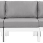 Nizuc 150" Water Resistant Fabric Upholstered Outdoor Patio 5pc. Modular Sofa