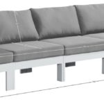 Nizuc 150" Water Resistant Fabric Upholstered Outdoor Patio 5pc. Modular Sofa