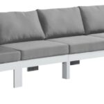 Nizuc 150" Water Resistant Fabric Upholstered Outdoor Patio 5pc. Modular Sofa