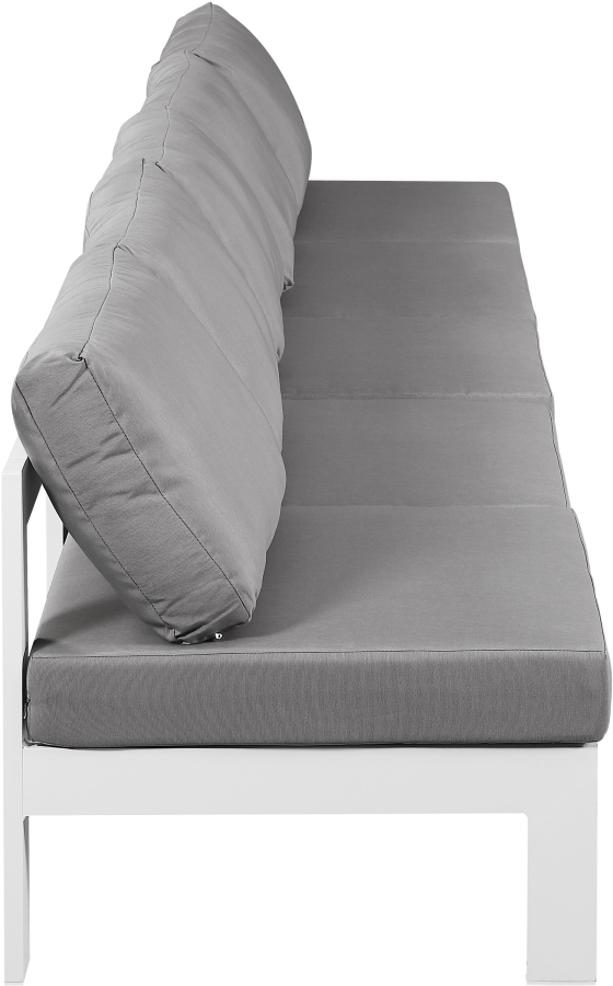 Nizuc 150" Water Resistant Fabric Upholstered Outdoor Patio 5pc. Armless Modular Sofa