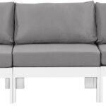 Nizuc 150" Water Resistant Fabric Upholstered Outdoor Patio 5pc. Armless Modular Sofa
