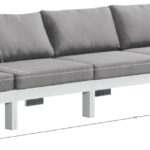 Nizuc 150" Water Resistant Fabric Upholstered Outdoor Patio 5pc. Armless Modular Sofa