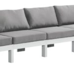 Nizuc 150" Water Resistant Fabric Upholstered Outdoor Patio 5pc. Armless Modular Sofa