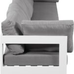 Nizuc 180" Water Resistant Fabric Upholstered Outdoor Patio 6pc. Modular Sofa